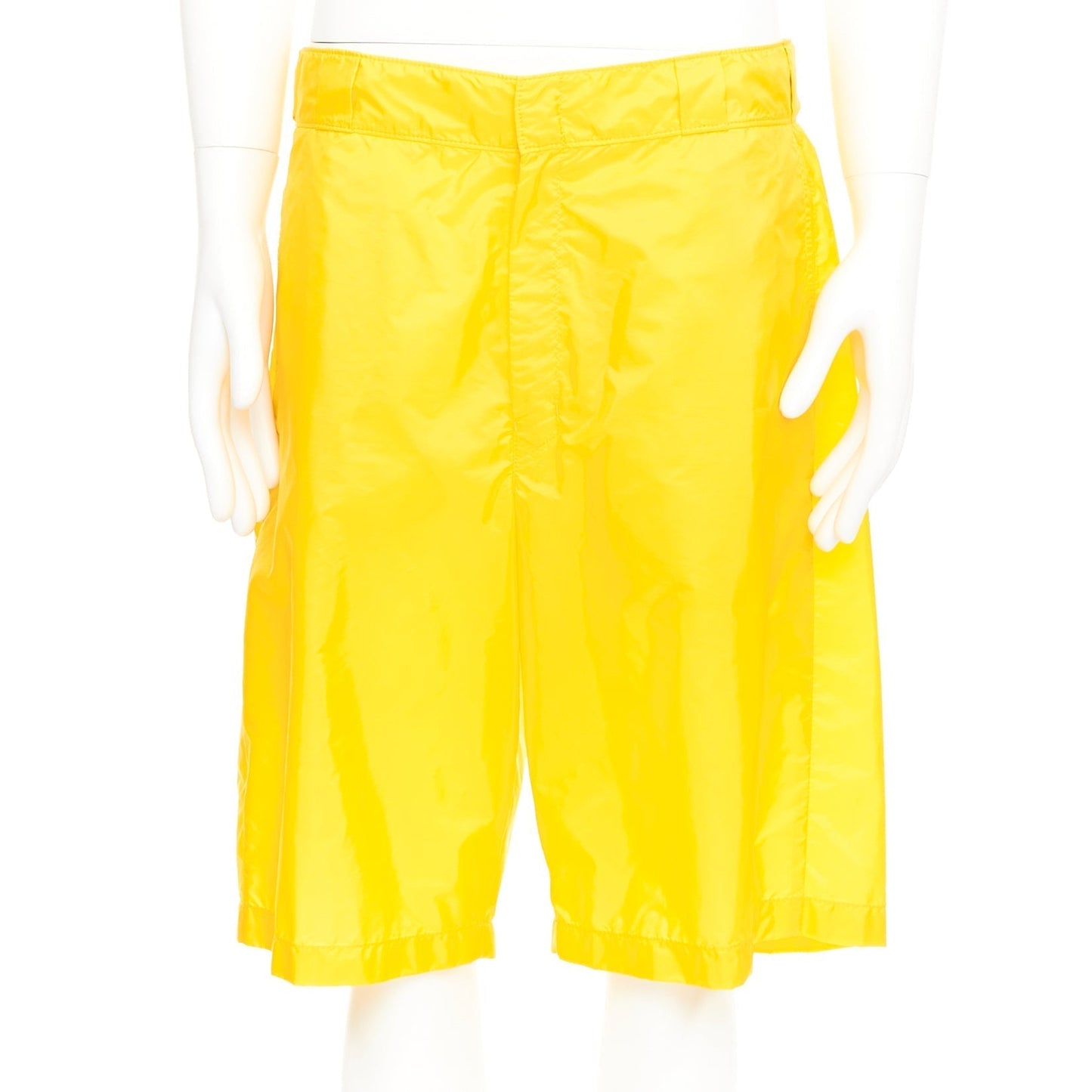 Men's Prada Re-Nylon logo wide leg Bermuda shorts