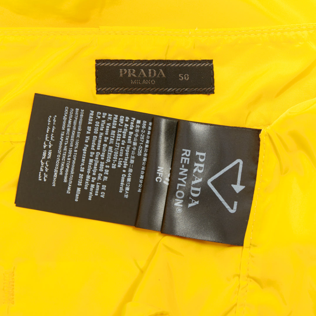 Men's Prada Re-Nylon logo wide leg Bermuda shorts