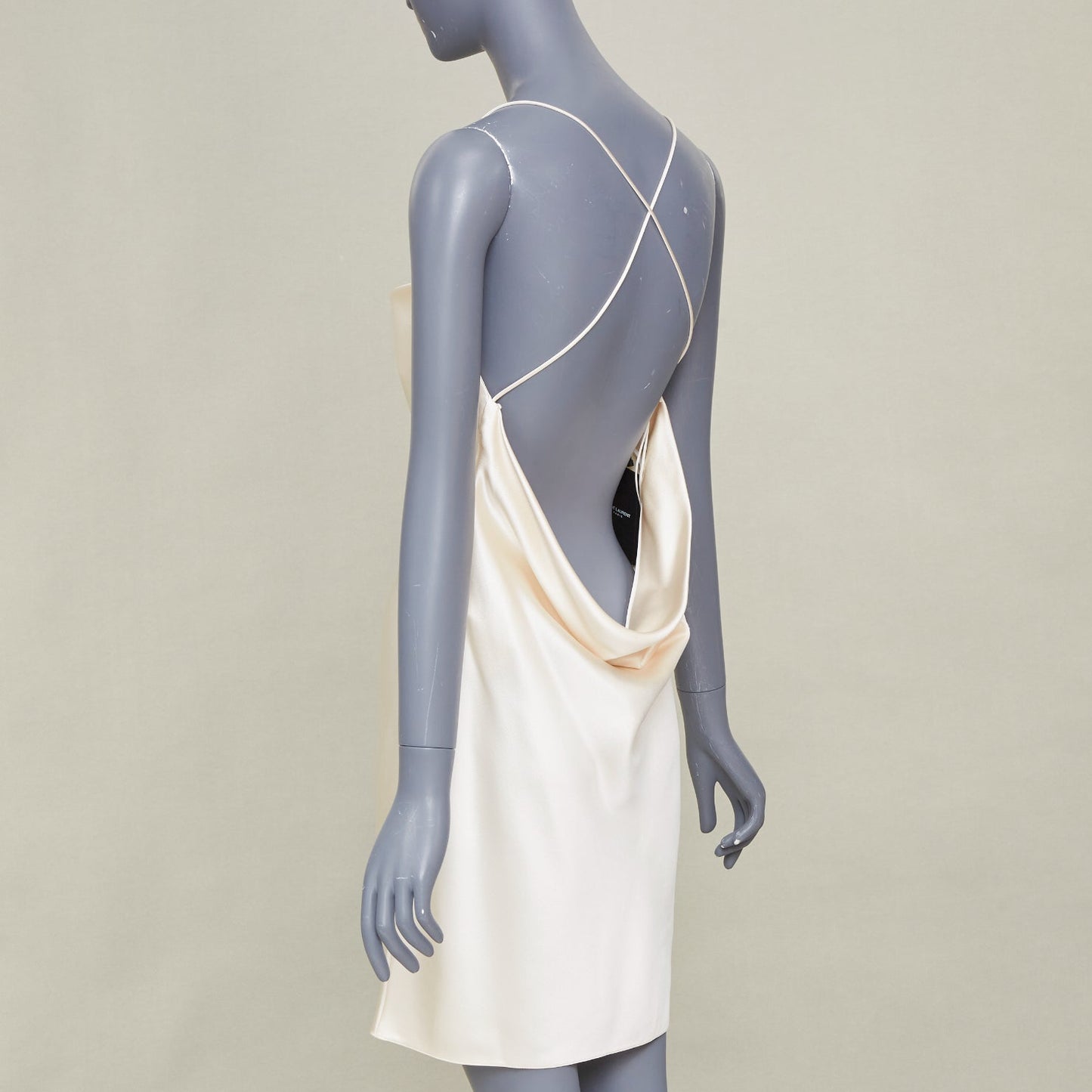 Women's Saint Laurent Bridal silk cowl neck slip dress