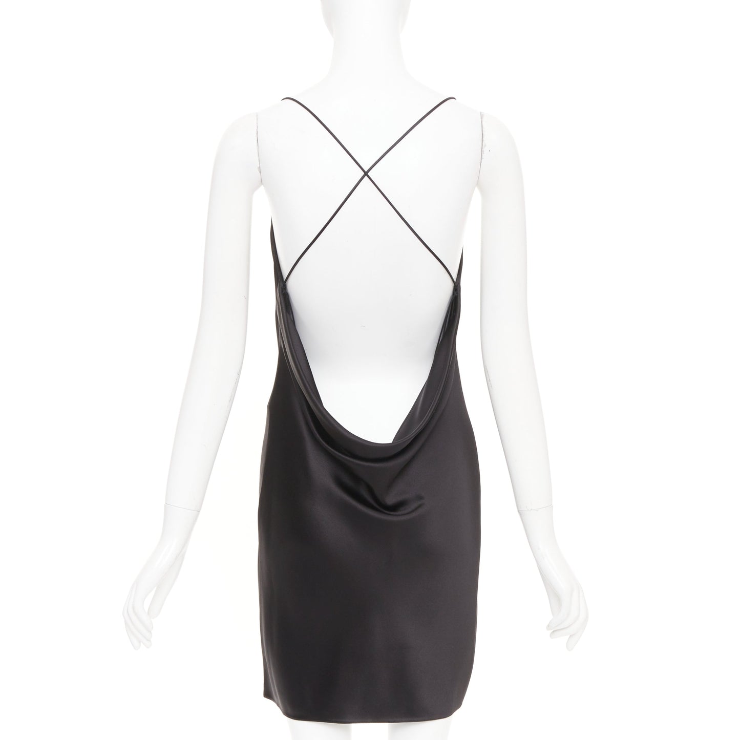 Women's Saint Laurent silk cowl neck open back dress