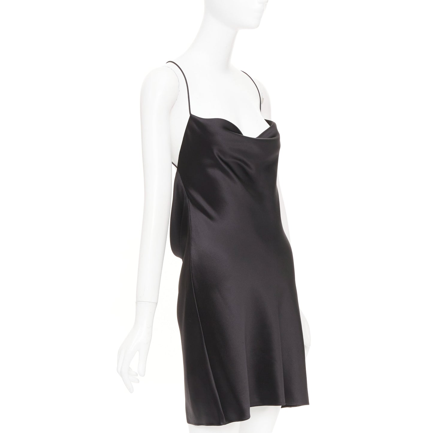 Women's Saint Laurent silk cowl neck open back dress