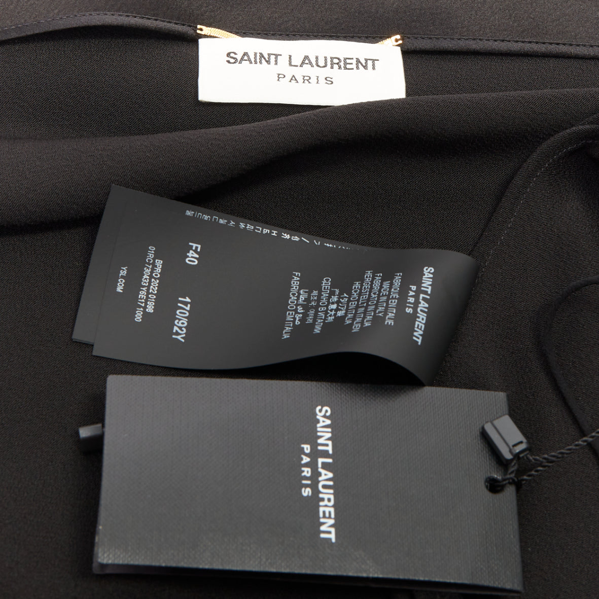 Women's Saint Laurent silk cowl neck open back dress