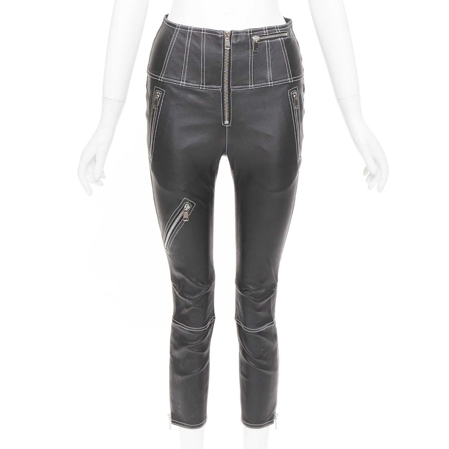 Women's Alexander McQueen corset leather trousers