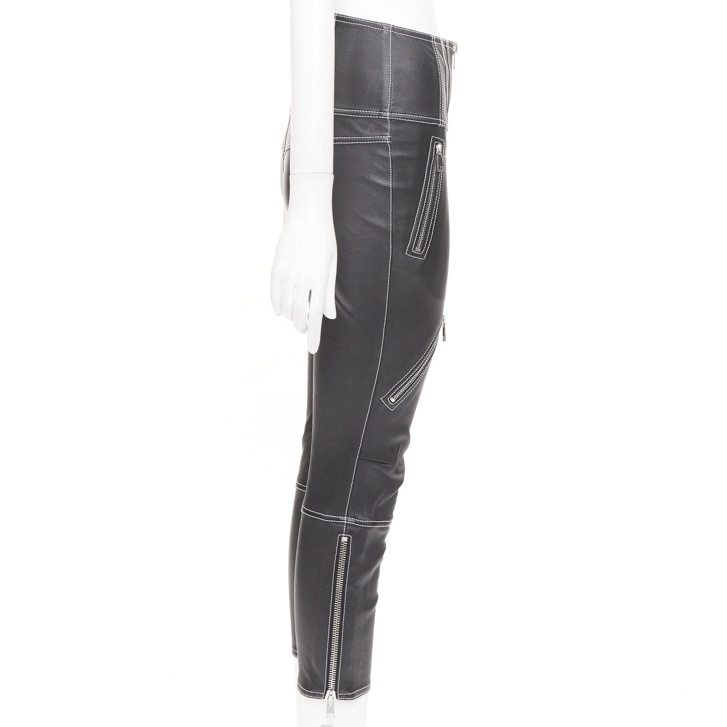 Women's Alexander McQueen corset leather trousers