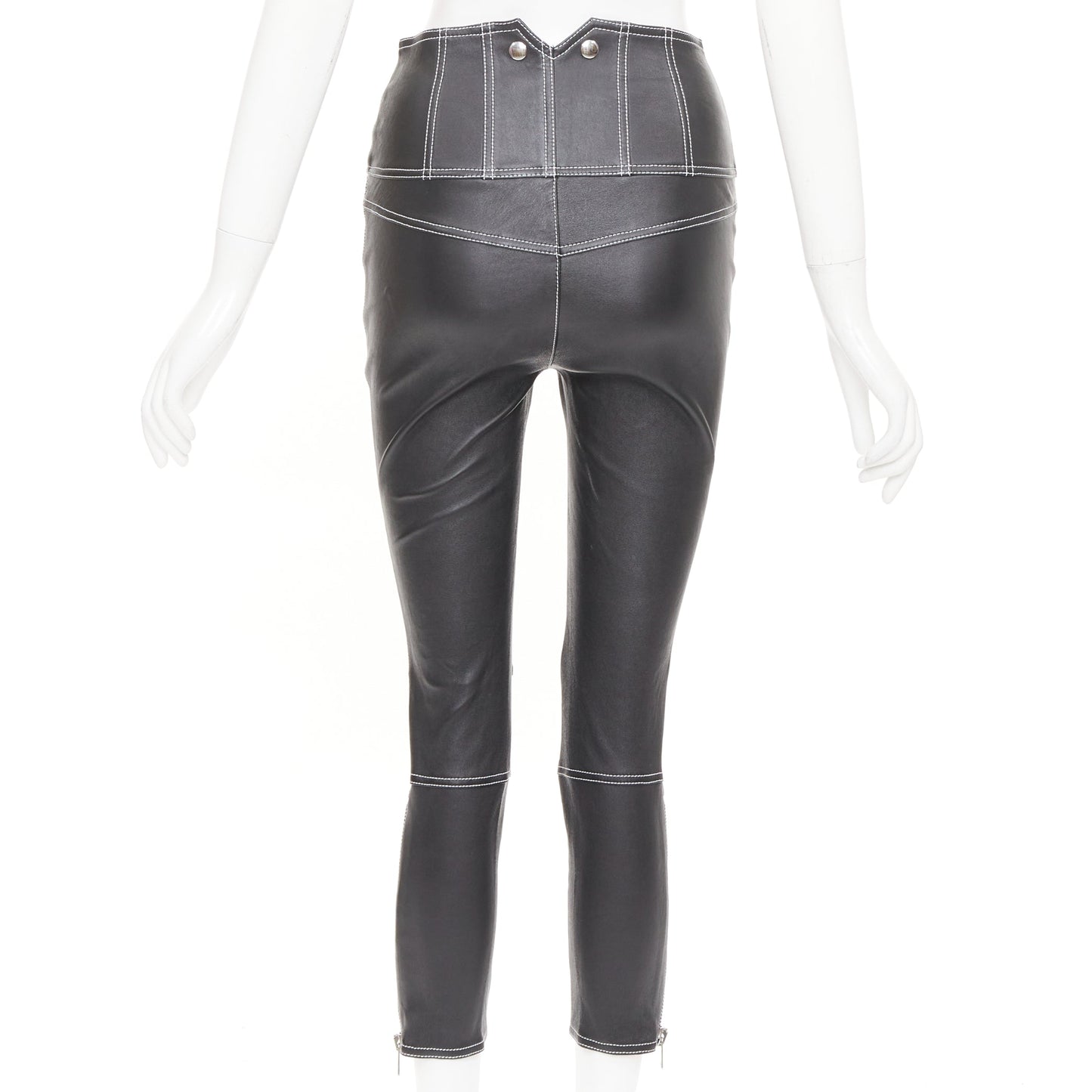 Women's Alexander McQueen corset leather trousers