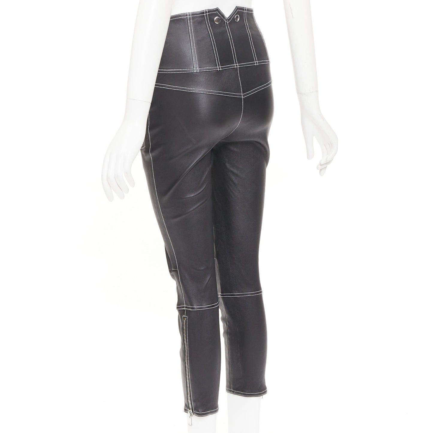 Women's Alexander McQueen corset leather trousers