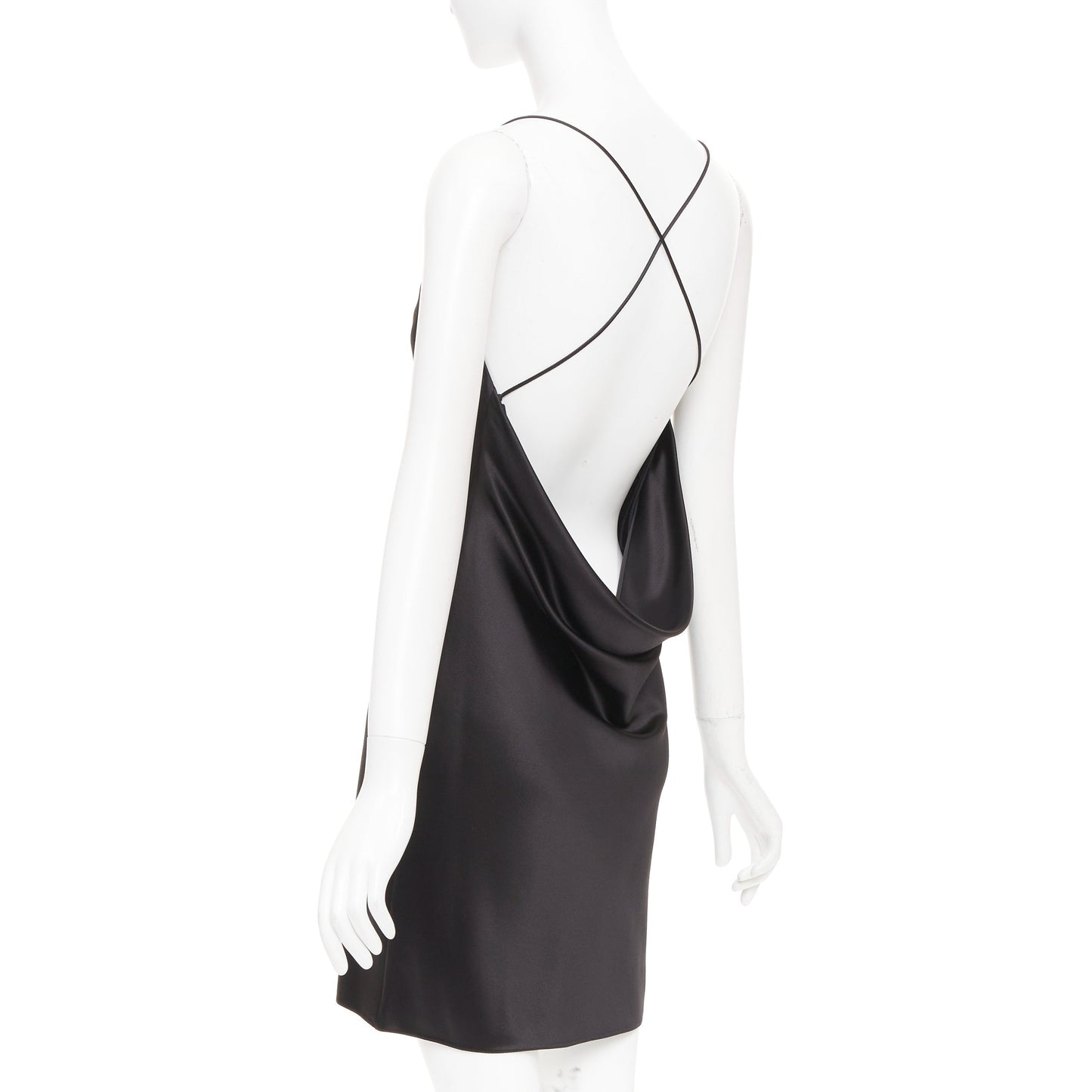 Women's Saint Laurent silk cowl neck open back dress