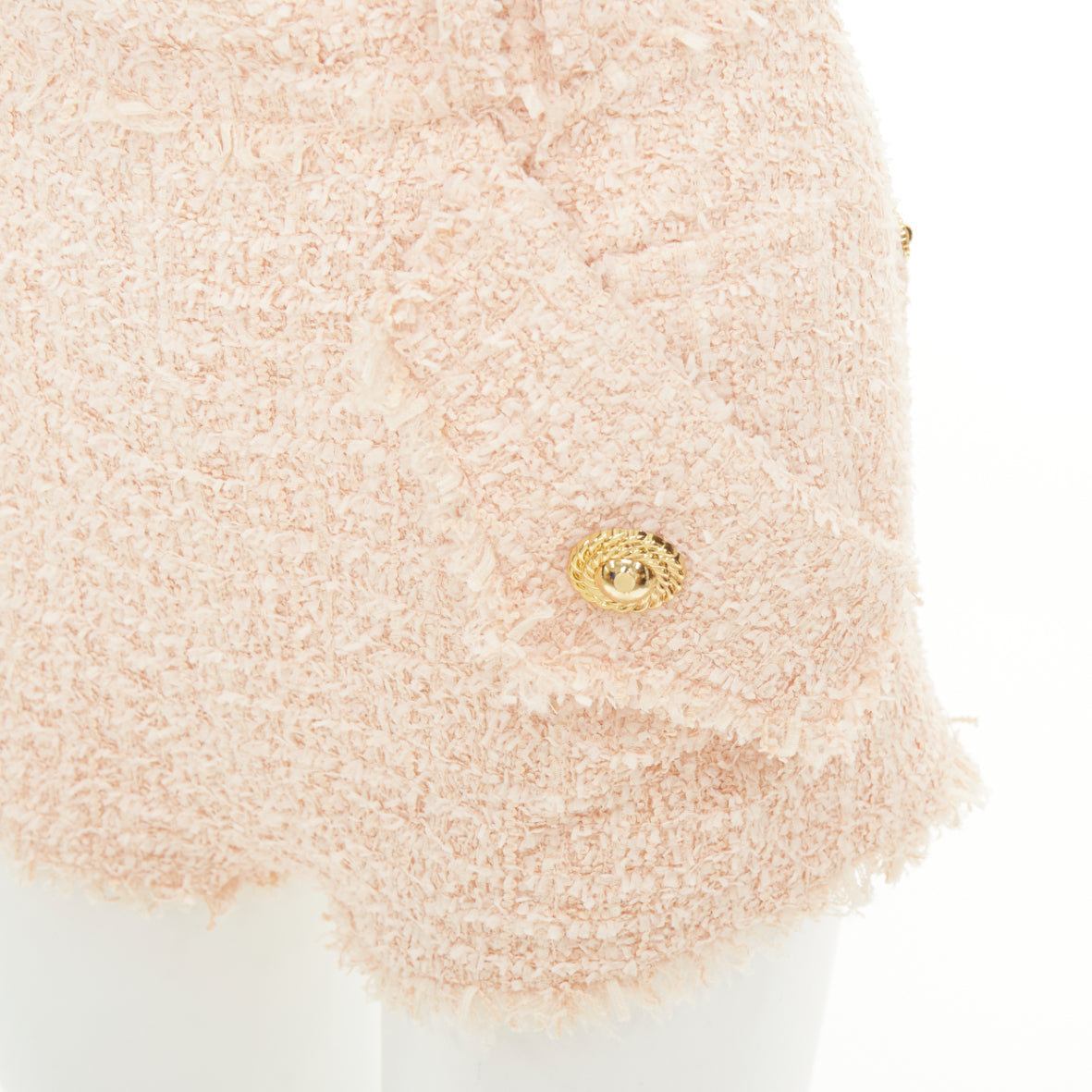 Women's Balmain fringe cotton tweed shorts
