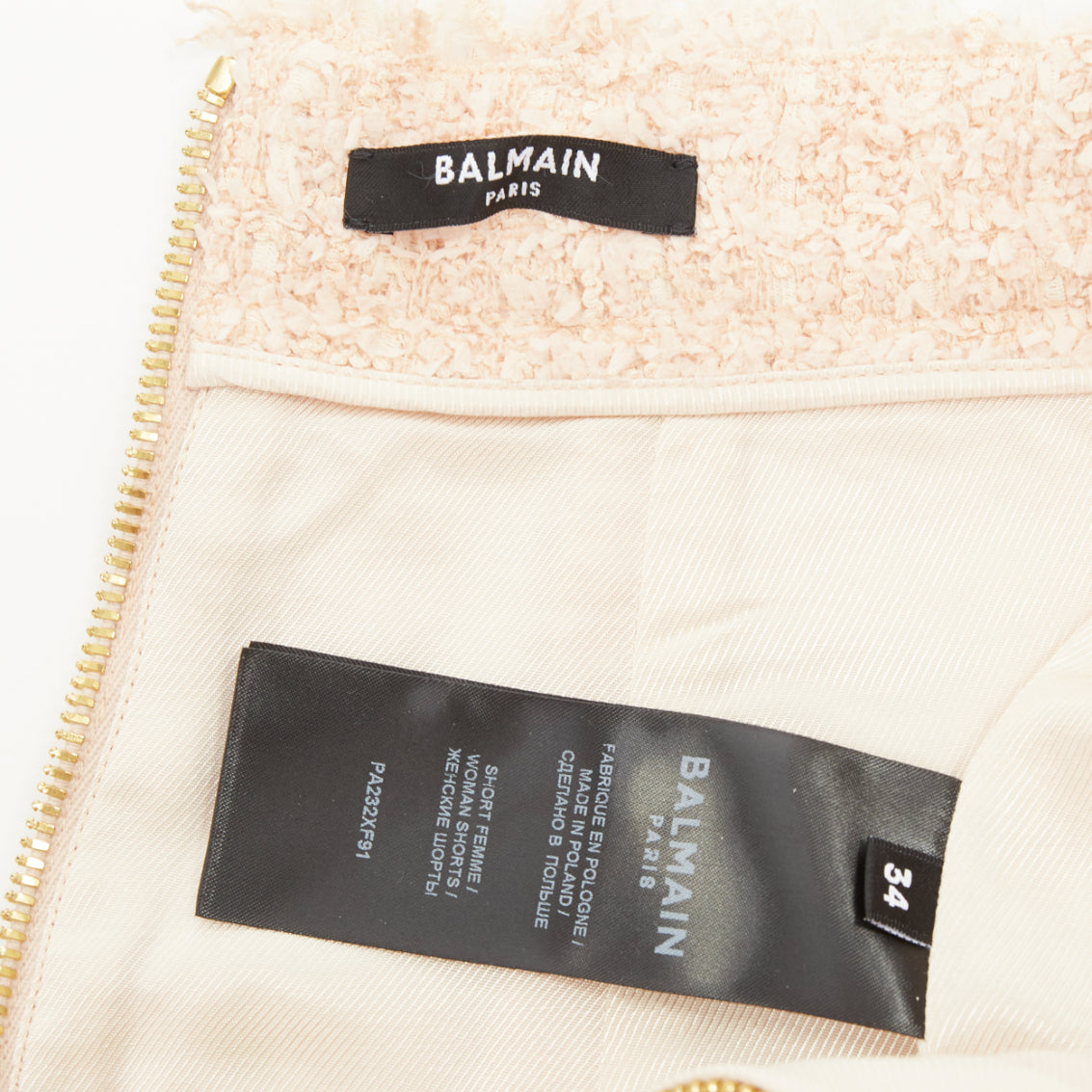 Women's Balmain fringe cotton tweed shorts
