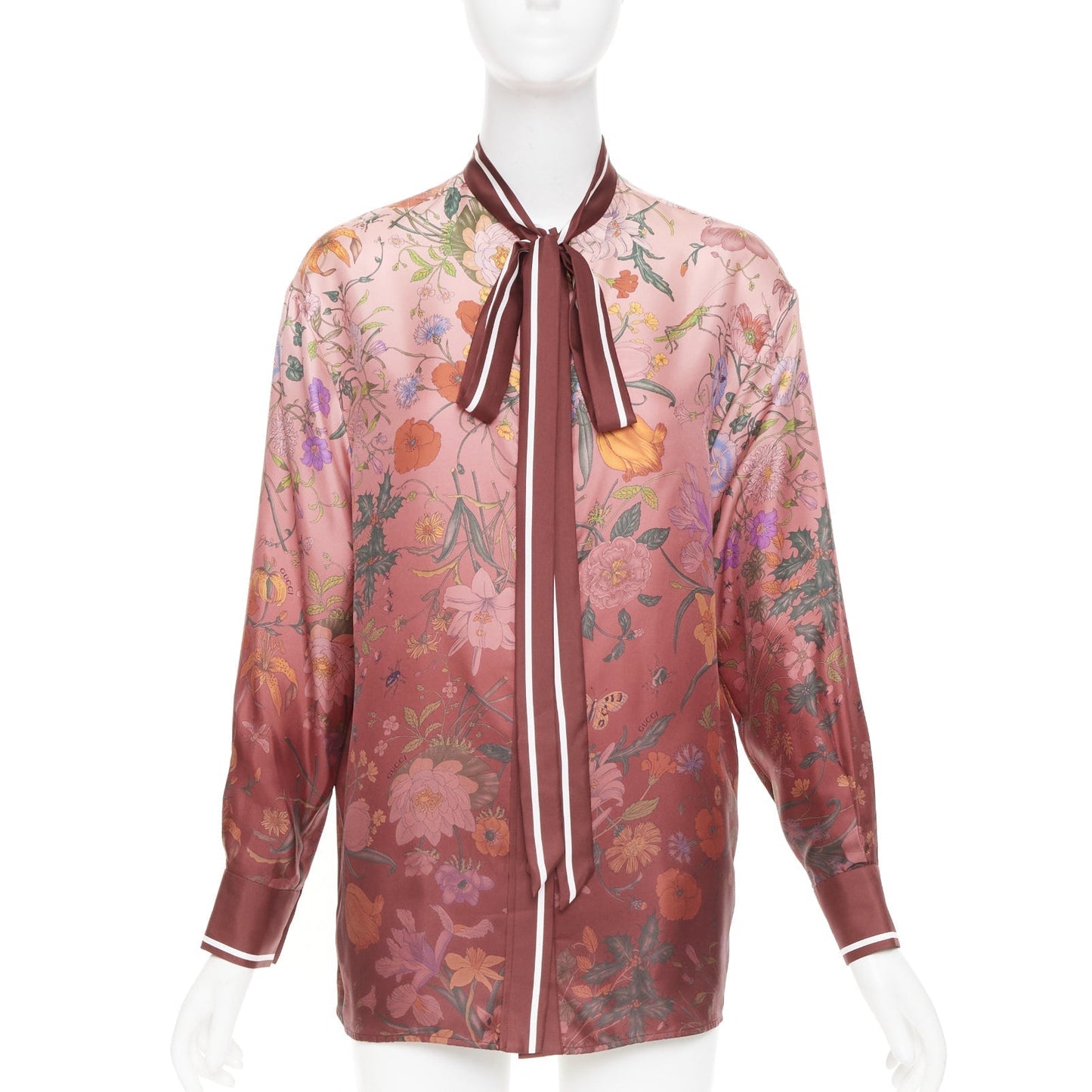 Women's Gucci Flora Degrade silk twill blouse