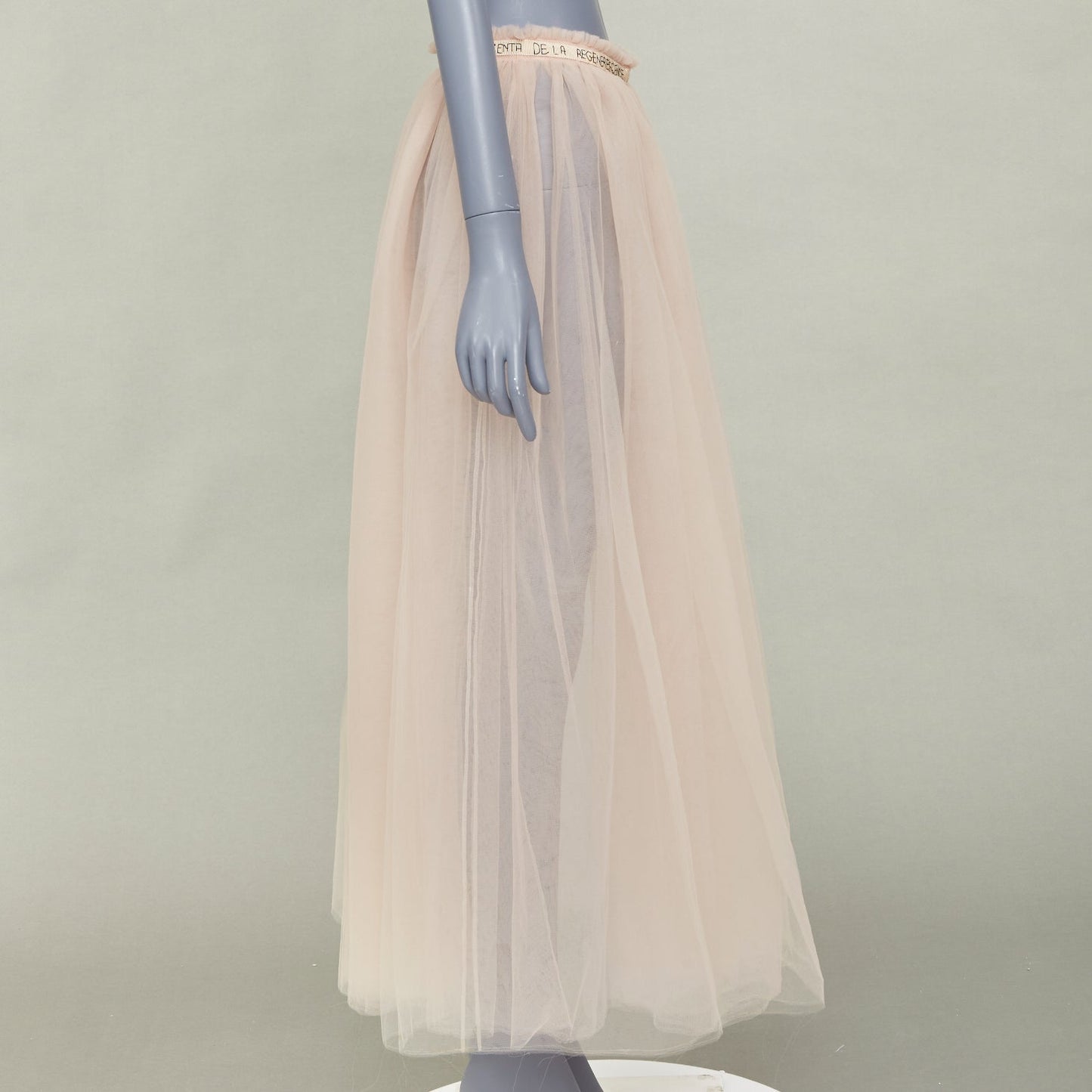 Women's Valentino mesh tulle embroidered midi skirt