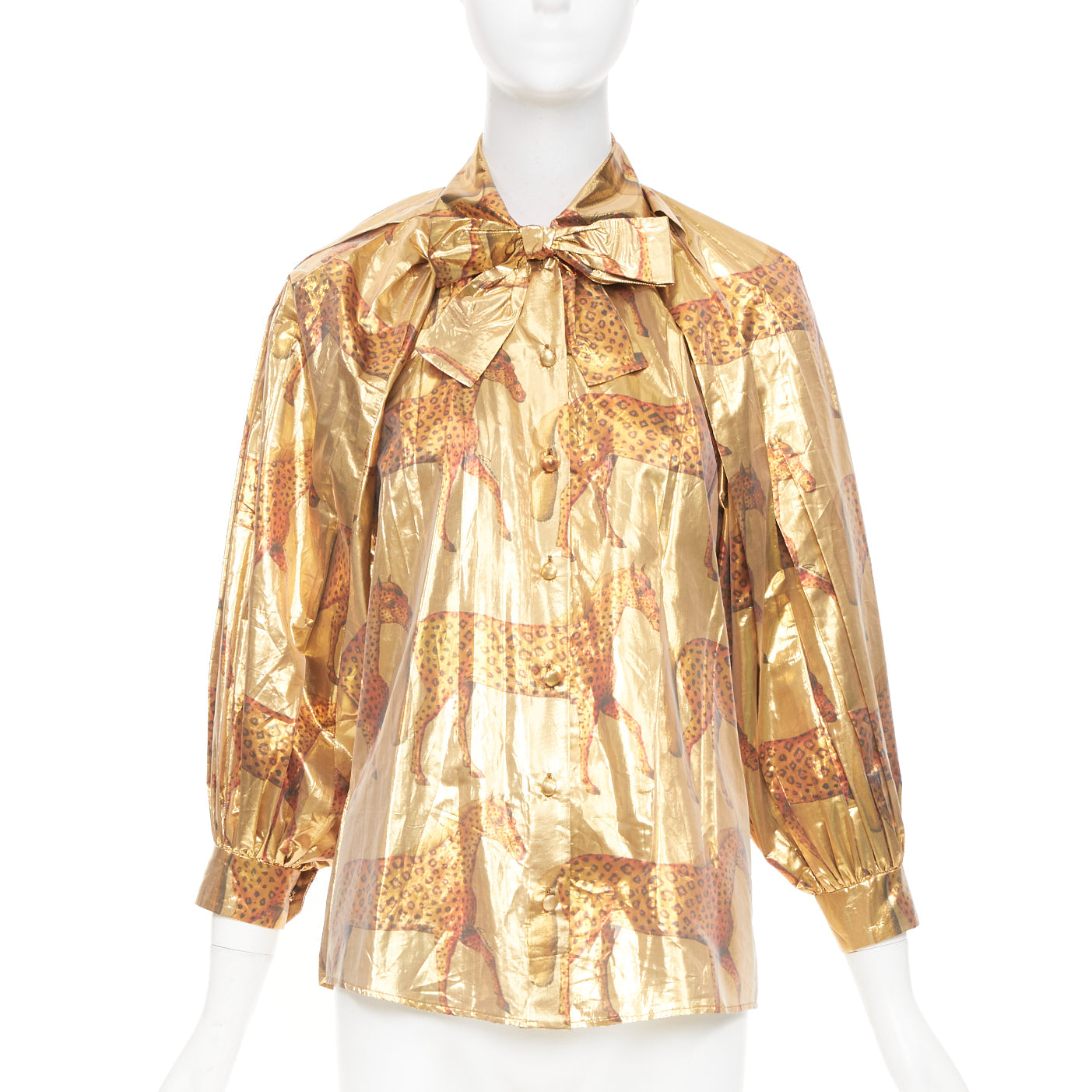 Women's Gucci animal print pussy bow shirt blouse