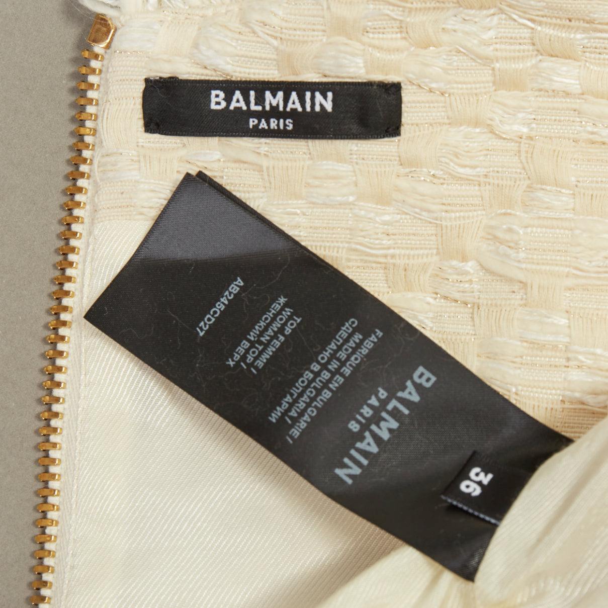 Women's Balmain fringe tweed sleeveless gilet vest