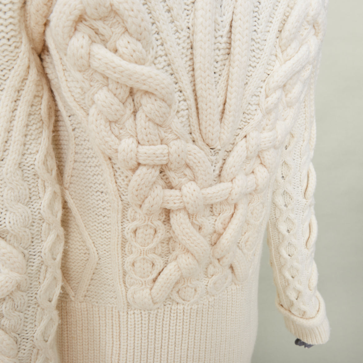 Women's Givenchy chunky cable knit cream cowl neck cardigan