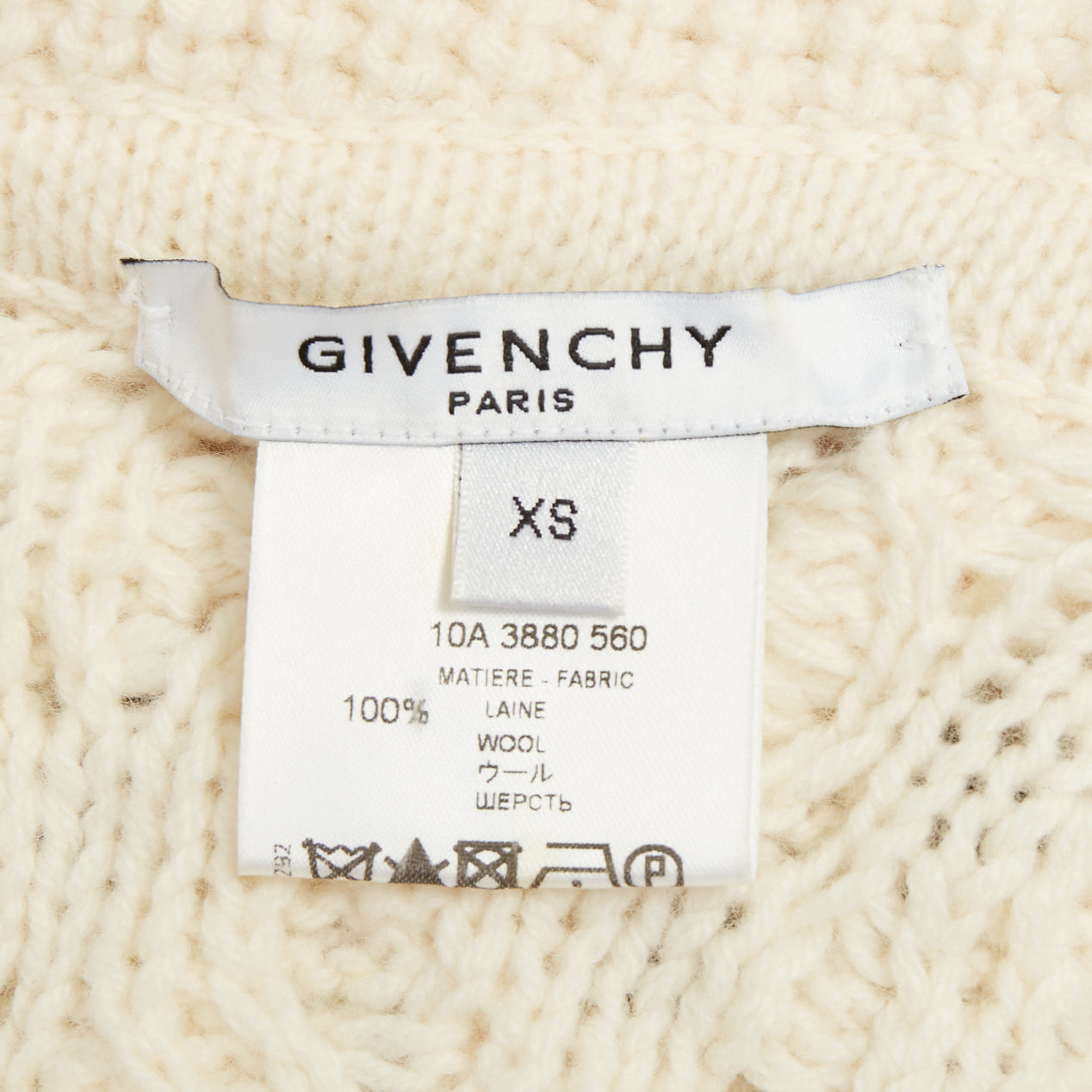 Women's Givenchy chunky cable knit cream cowl neck cardigan