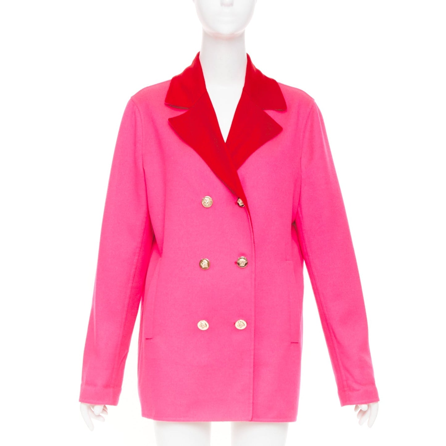 Women's Versace colorblock double breasted coat