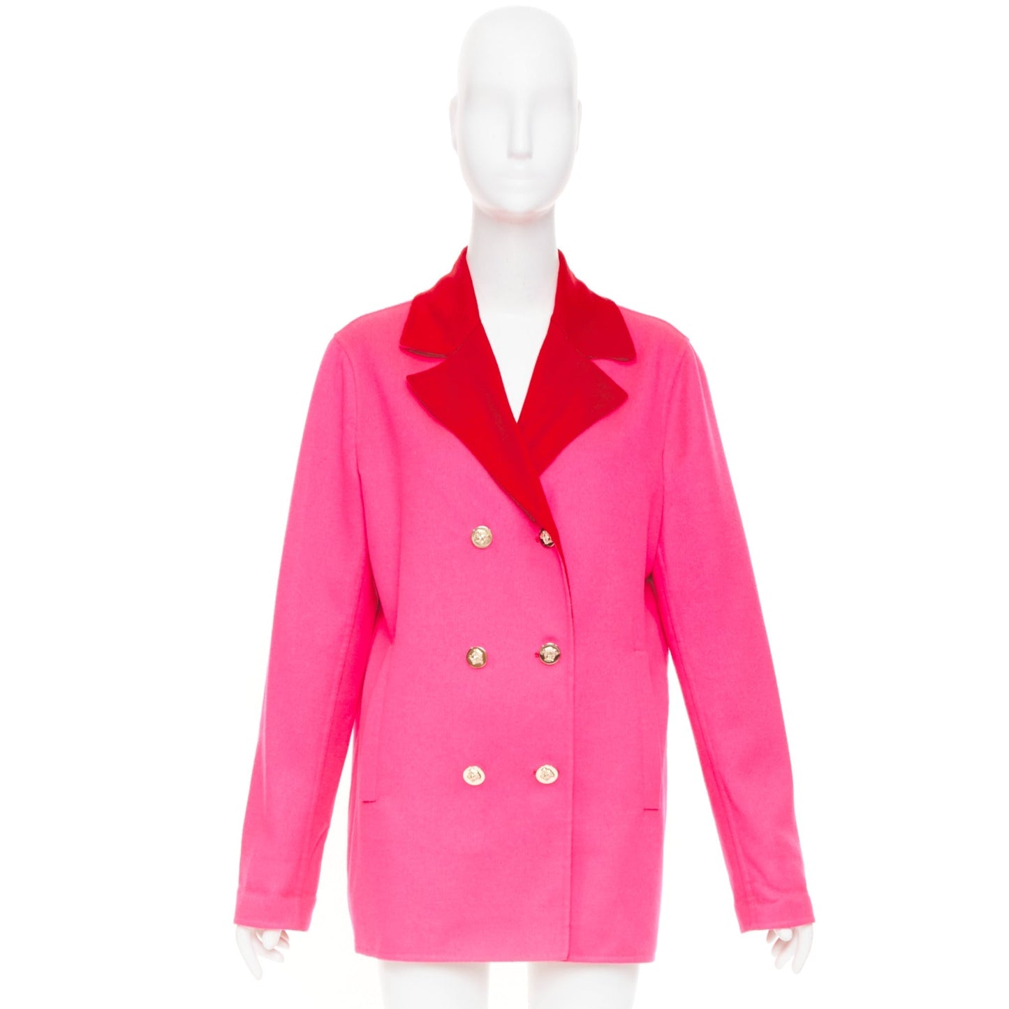 Women's Versace colorblock double breasted coat