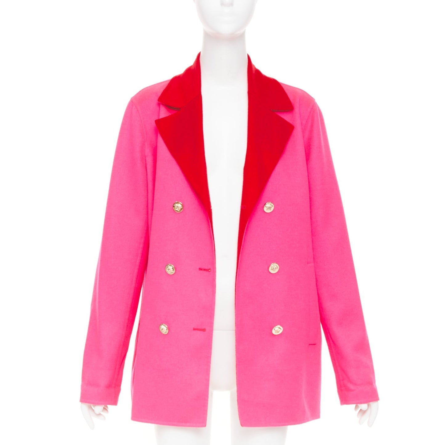 Women's Versace colorblock double breasted coat