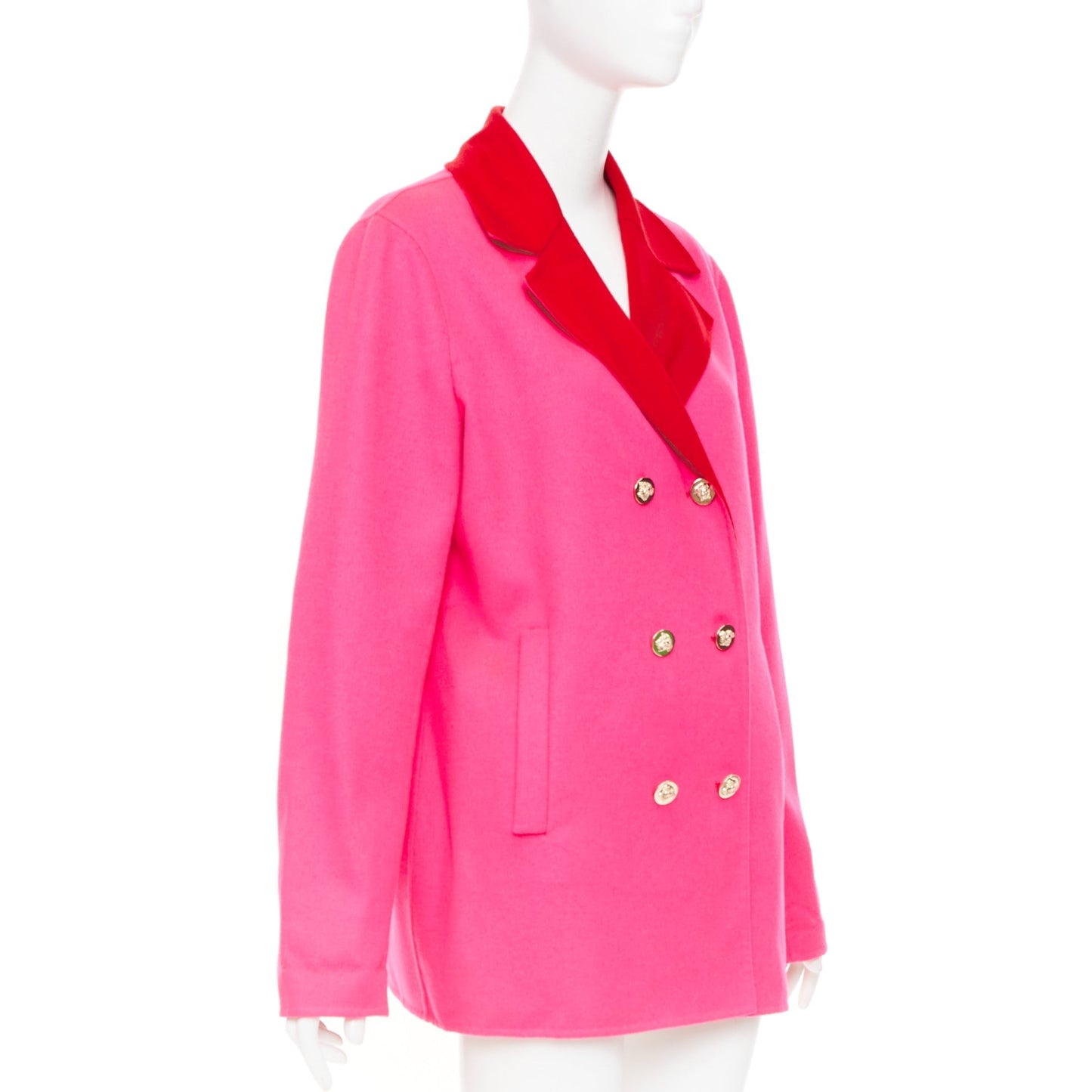 Women's Versace colorblock double breasted coat