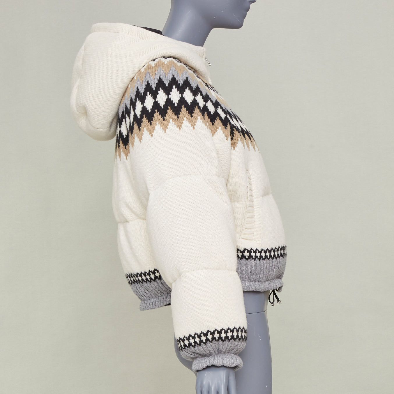 Women's Prada On Ice jacquard wool puffer jacket