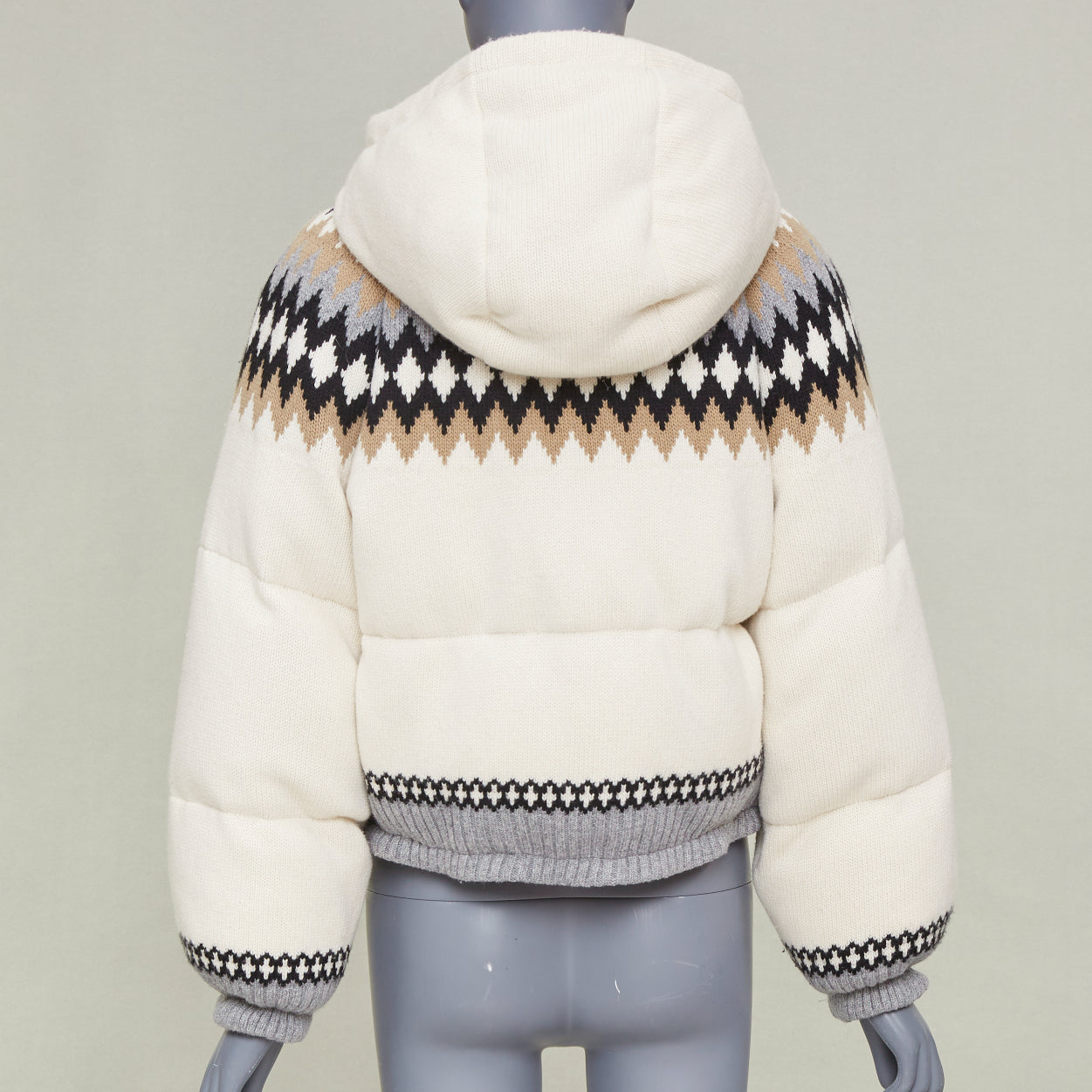 Women's Prada On Ice jacquard wool puffer jacket