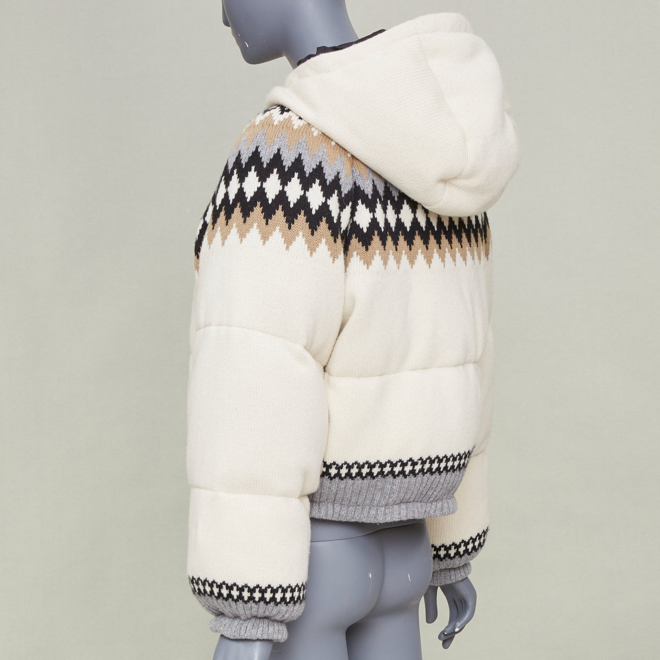 Women's Prada On Ice jacquard wool puffer jacket
