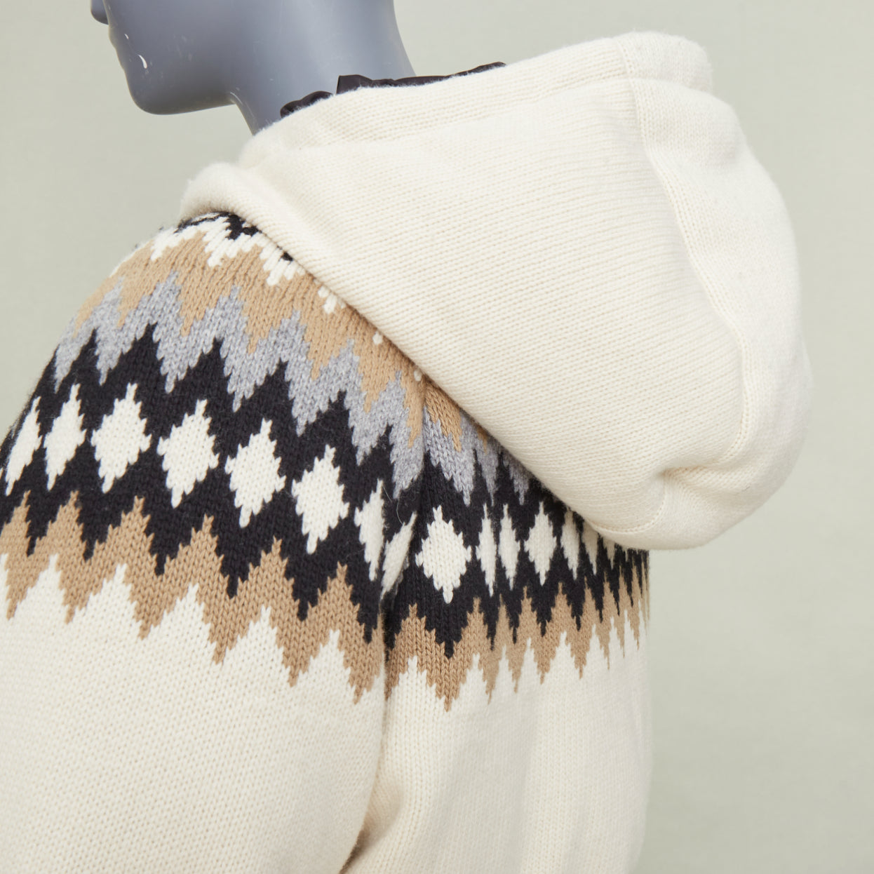 Women's Prada On Ice jacquard wool puffer jacket