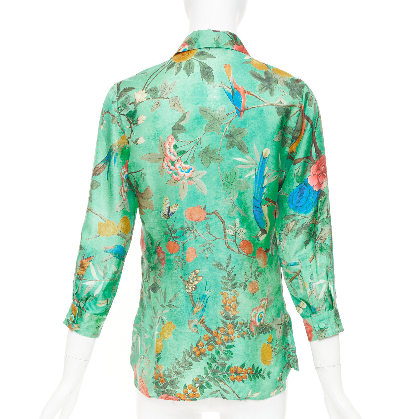 Women's Gucci floral silk pussy bow blouse top
