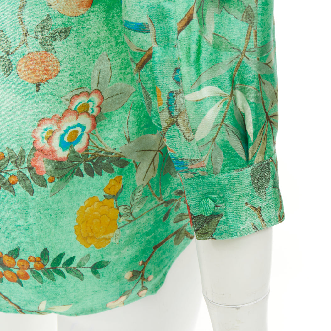 Women's Gucci floral silk pussy bow blouse top