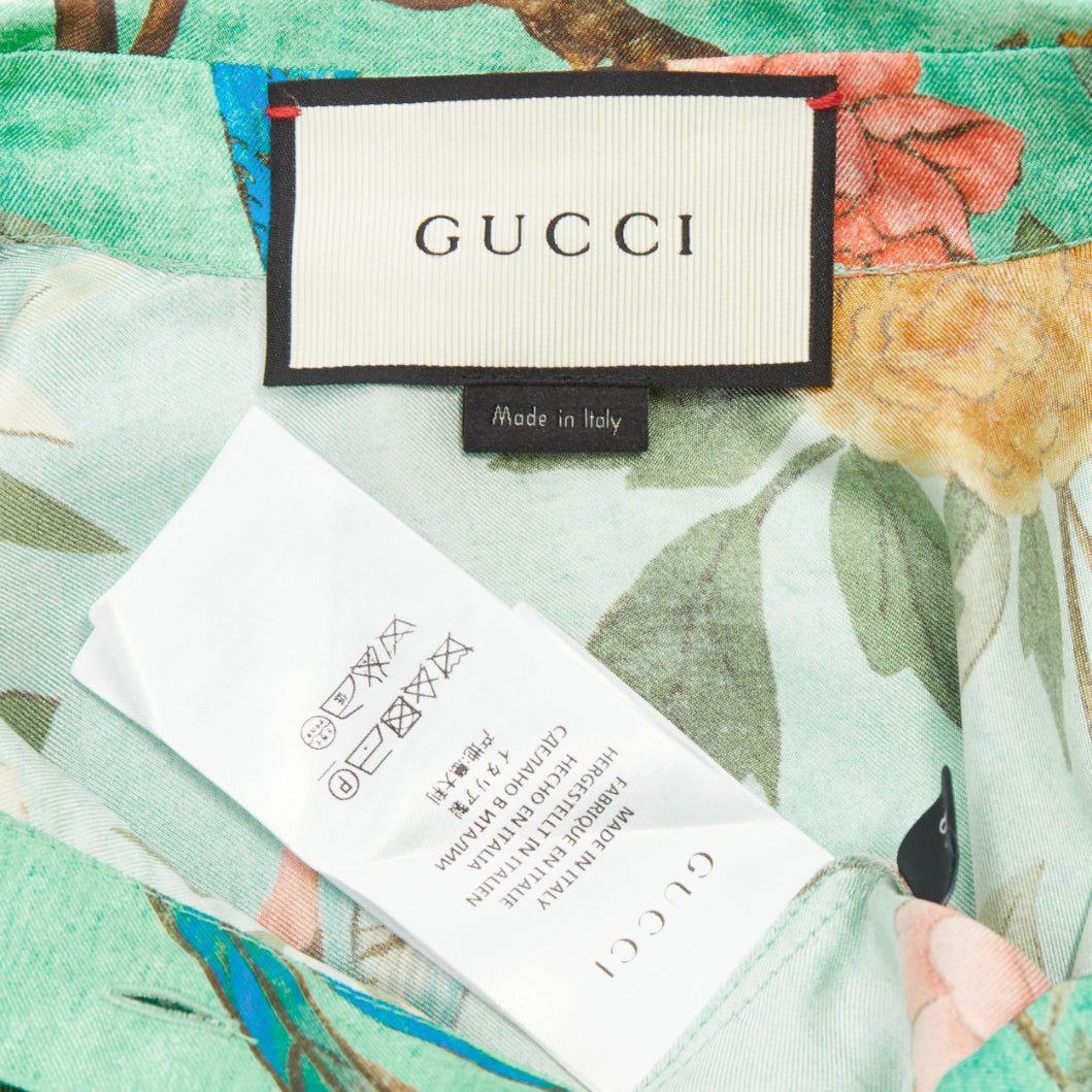 Women's Gucci floral silk pussy bow blouse top