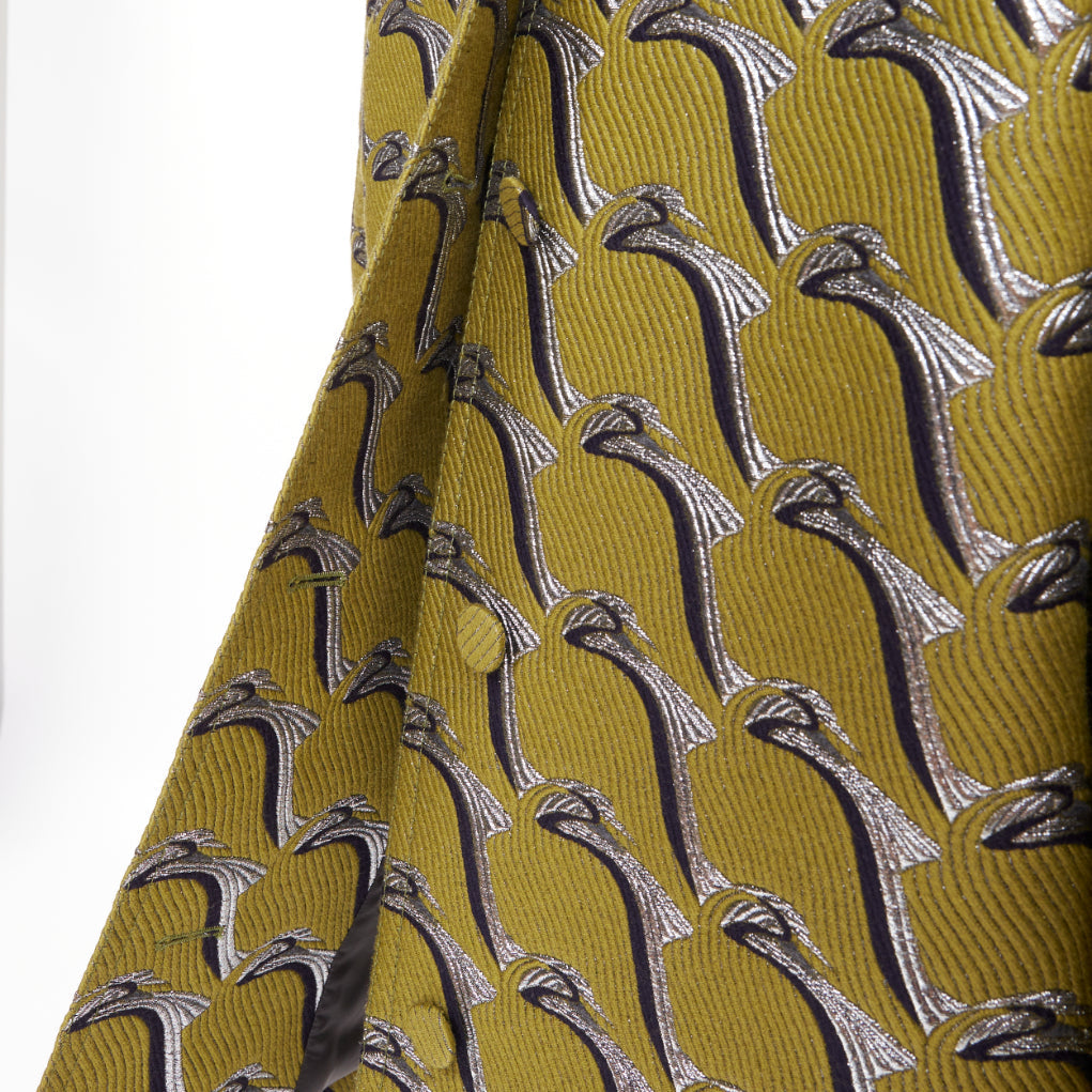 Women's Gucci Heron bird jacquard peacoat