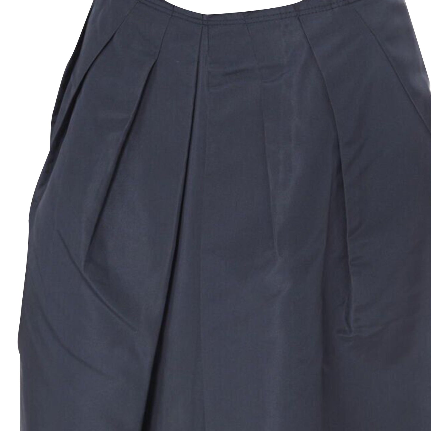 Women's Prada black cotton pleated front A-line skirt