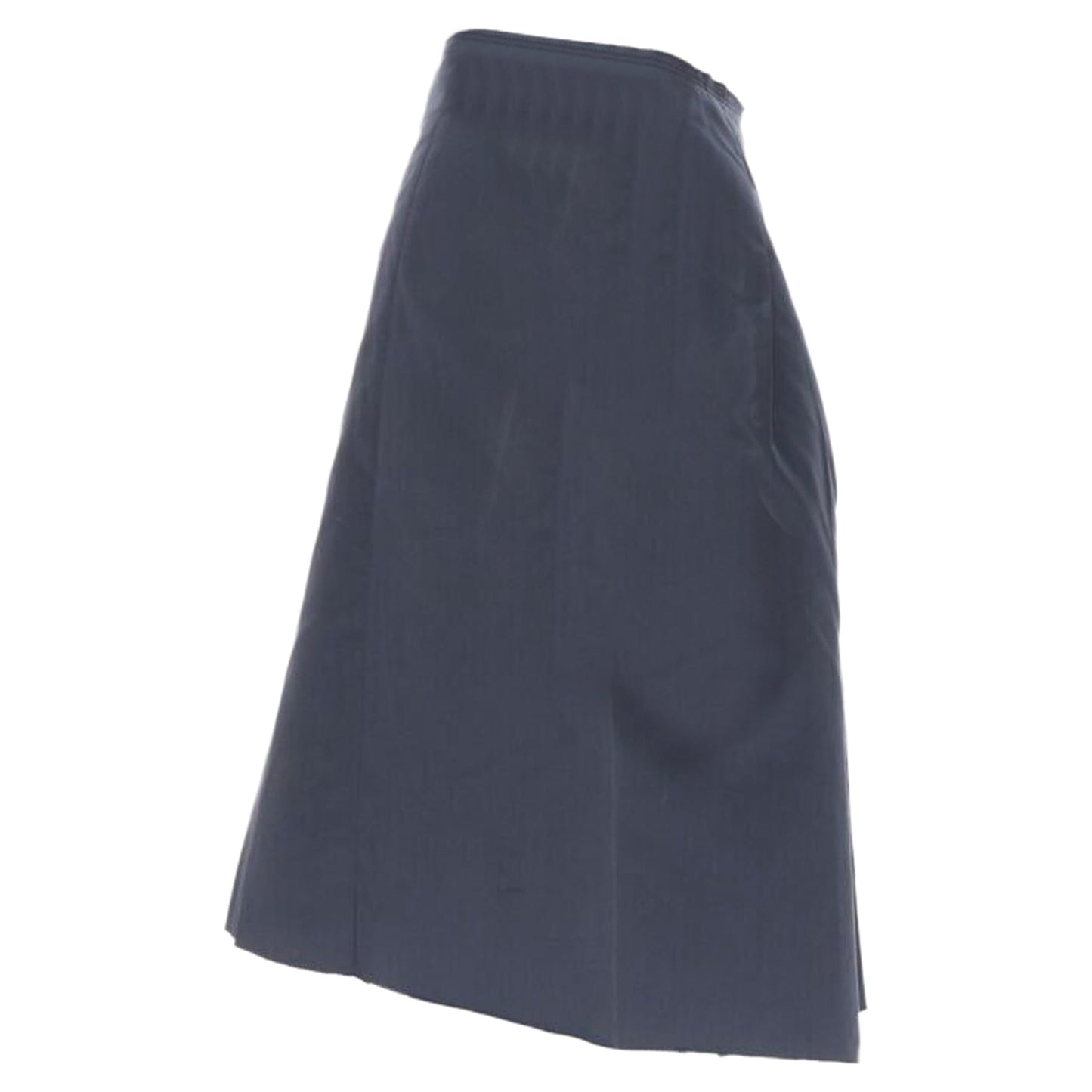 Women's Prada black cotton pleated front A-line skirt