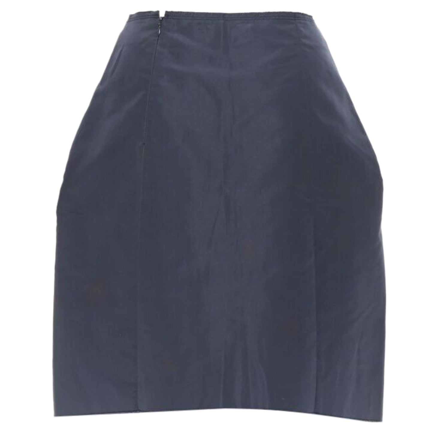 Women's Prada black cotton pleated front A-line skirt