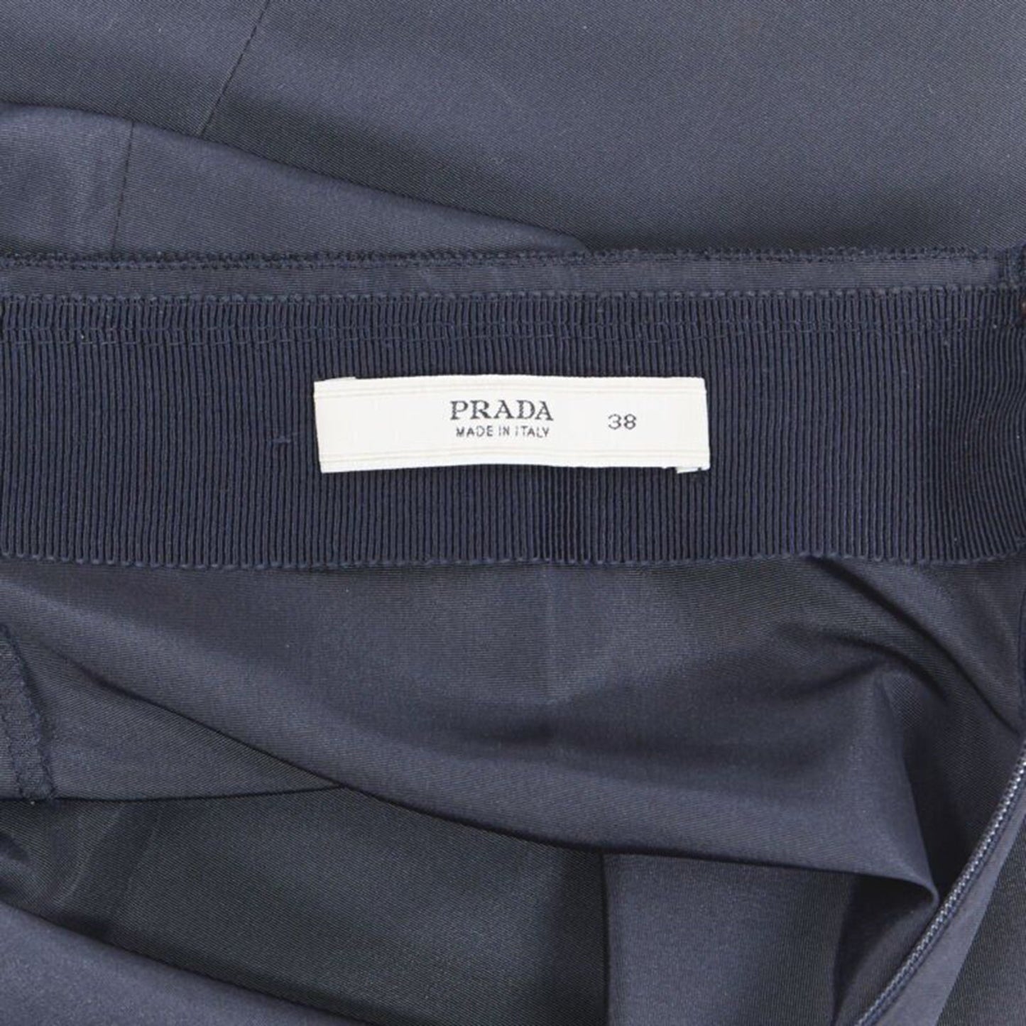 Women's Prada black cotton pleated front A-line skirt