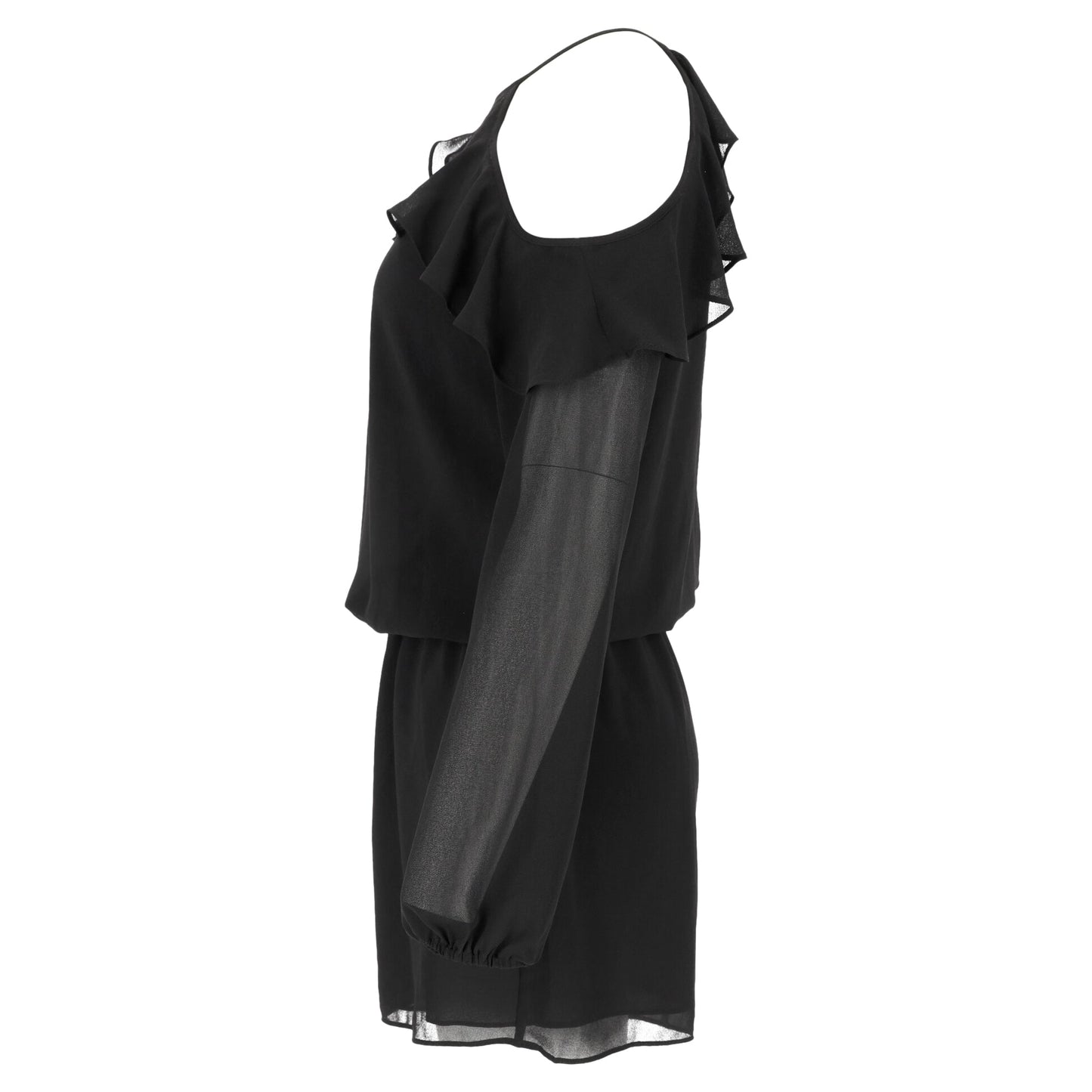 Women's  Michael Kors Ruffled Cold Shoulder Jumpsuit in Black Polyester