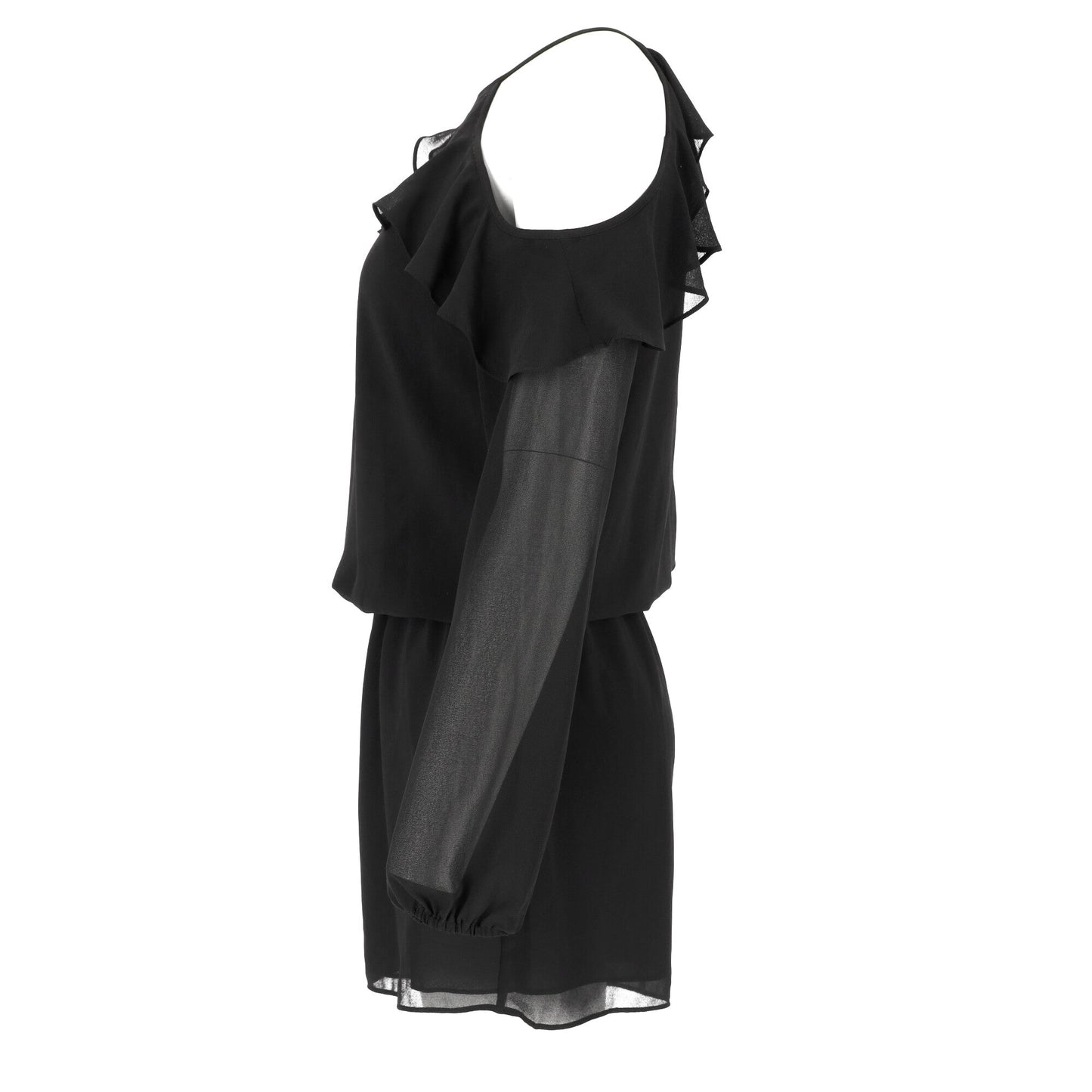 Women's  Michael Kors Ruffled Cold Shoulder Jumpsuit in Black Polyester
