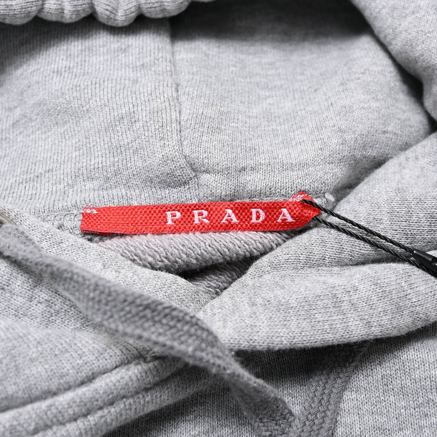Men's Prada Hoodie Sweater in Grey Cotton