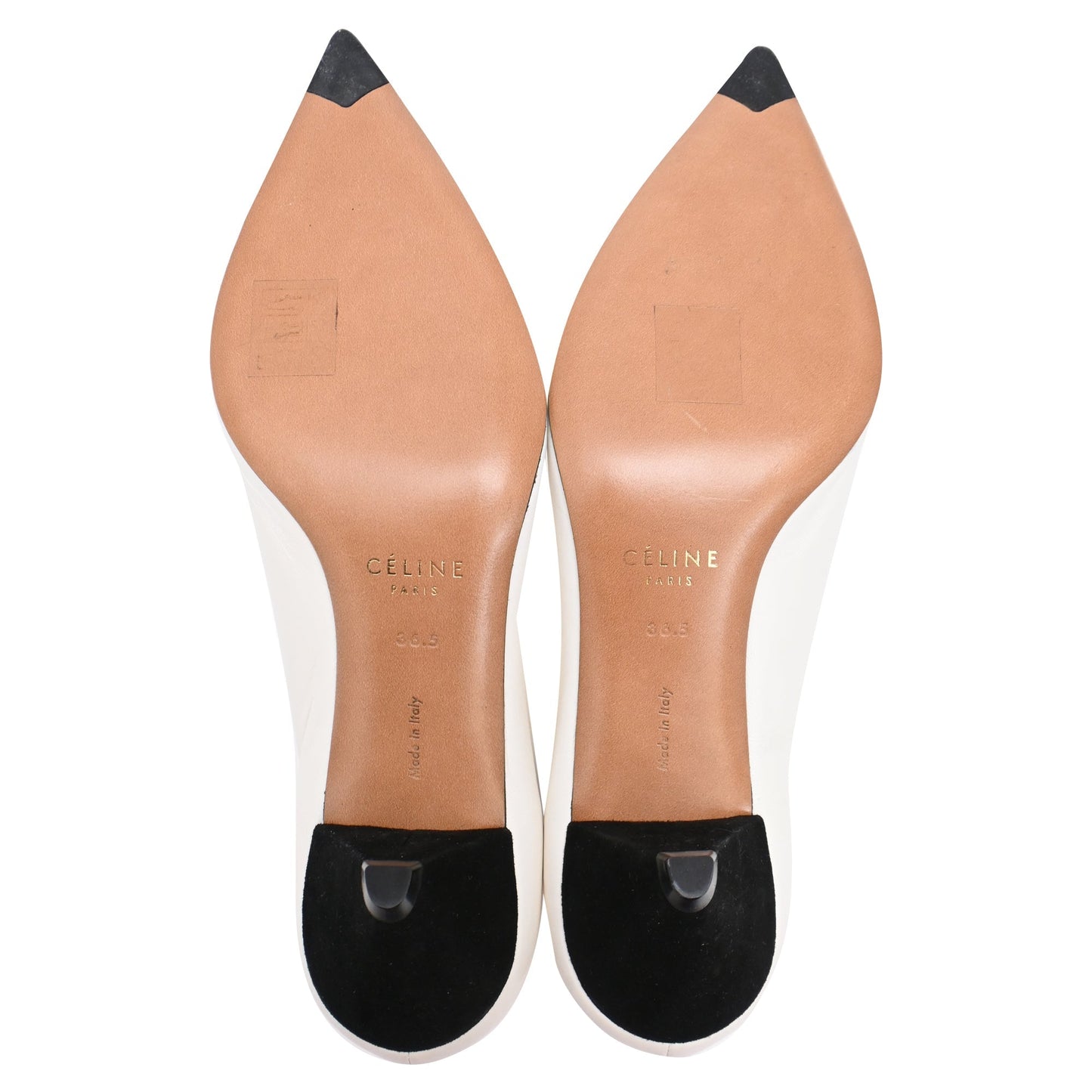 Women's Celine Pointed-Toe Ankle Boots in White Leather