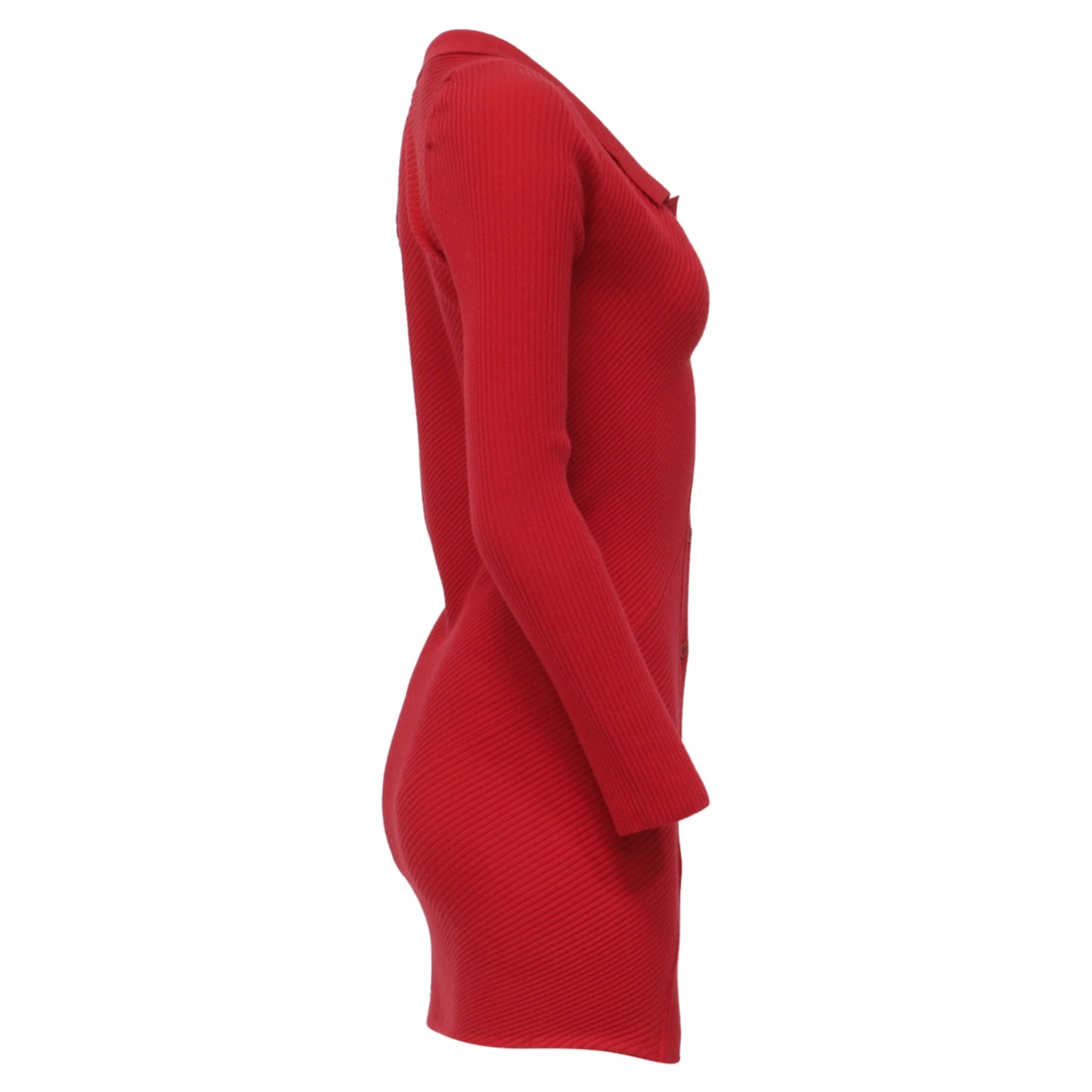 Women's Jacquemus La Robe Maille Colin Mini Dress in Red Wool