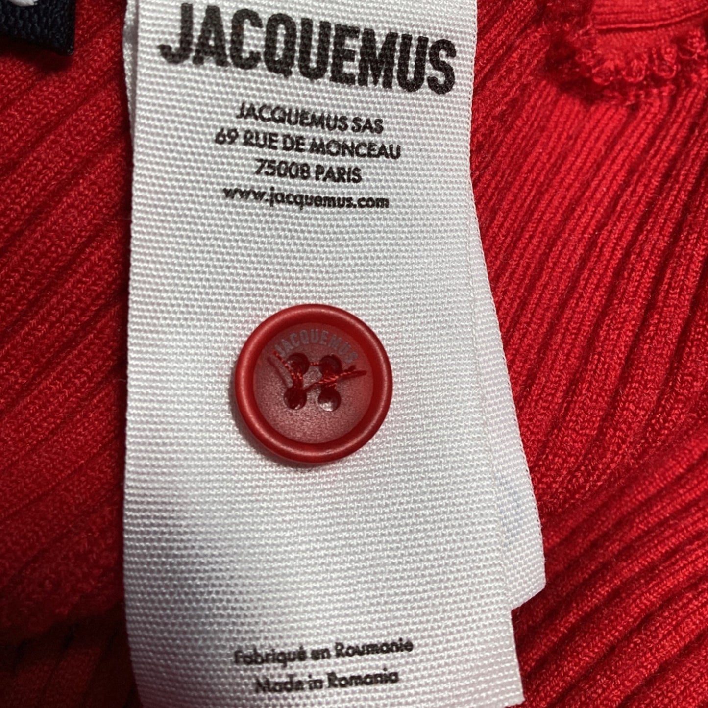 Women's Jacquemus La Robe Maille Colin Mini Dress in Red Wool