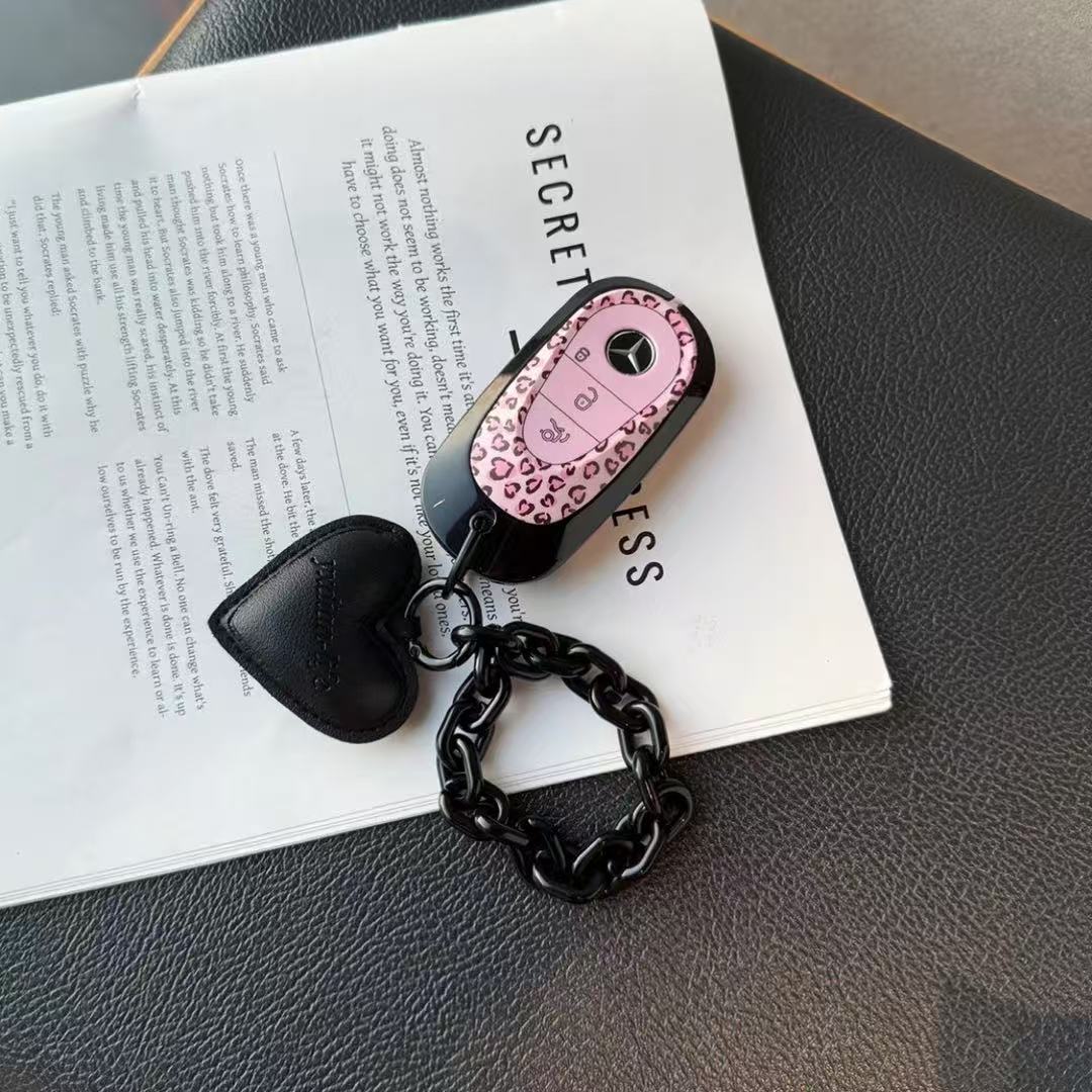 Pink Leopard Keychain-Benz