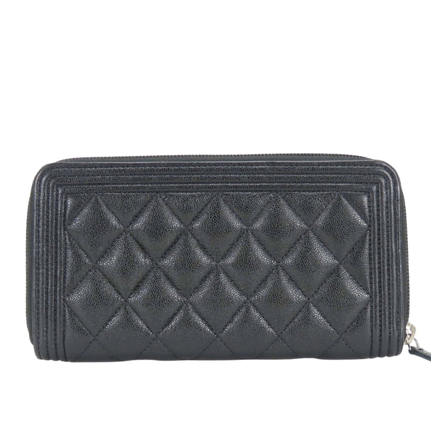 Boy Zip Around Wallet Quilted Caviar Long