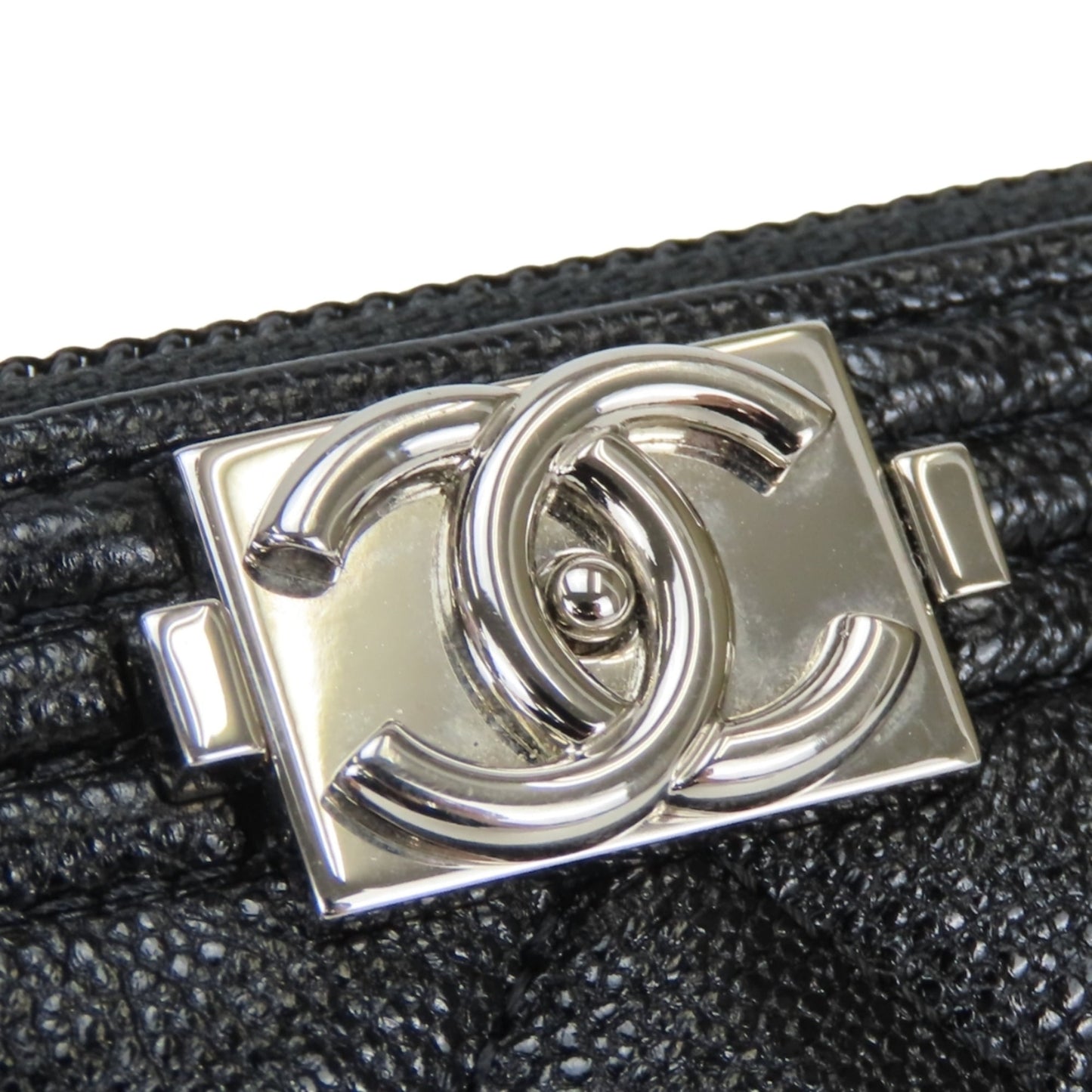 Boy Zip Around Wallet Quilted Caviar Long