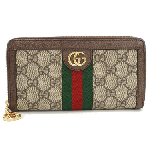 Cartera Ophidia con cremallera alrededor y lona revestida con GG