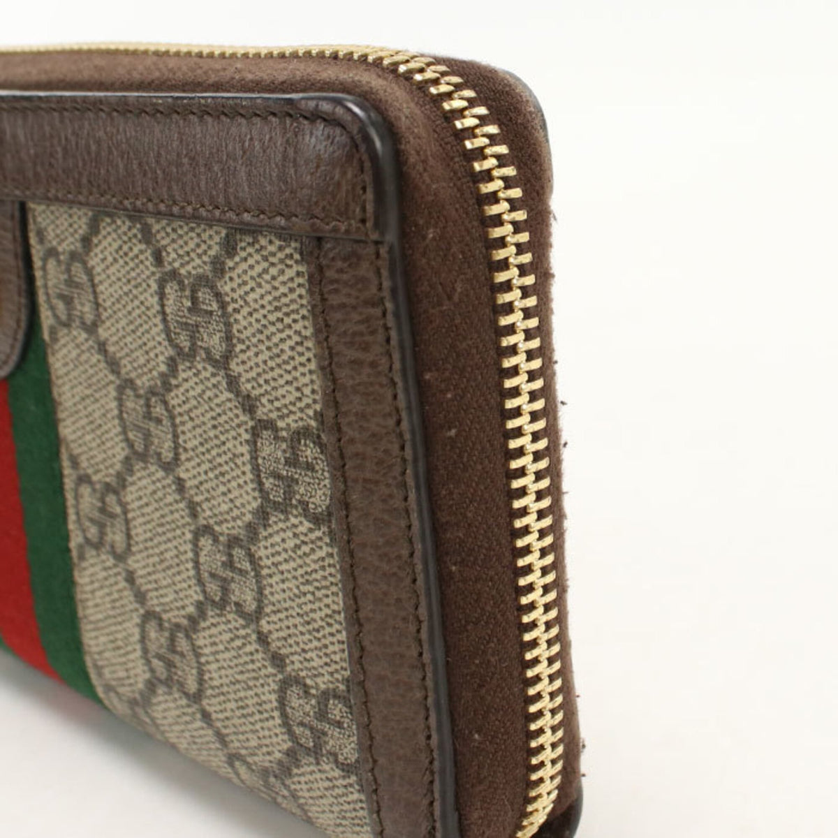 Cartera Ophidia con cremallera alrededor y lona revestida con GG