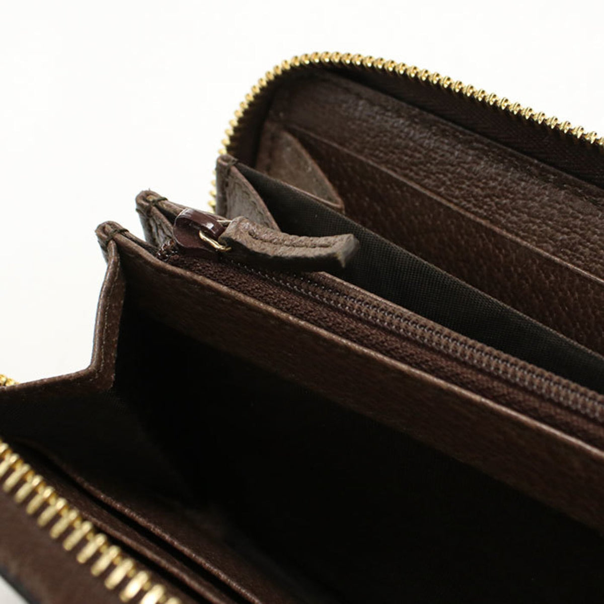 Cartera Ophidia con cremallera alrededor y lona revestida con GG