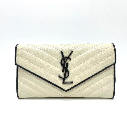 Classic Monogram Flap Wallet Matelasse Chevron Leather Large