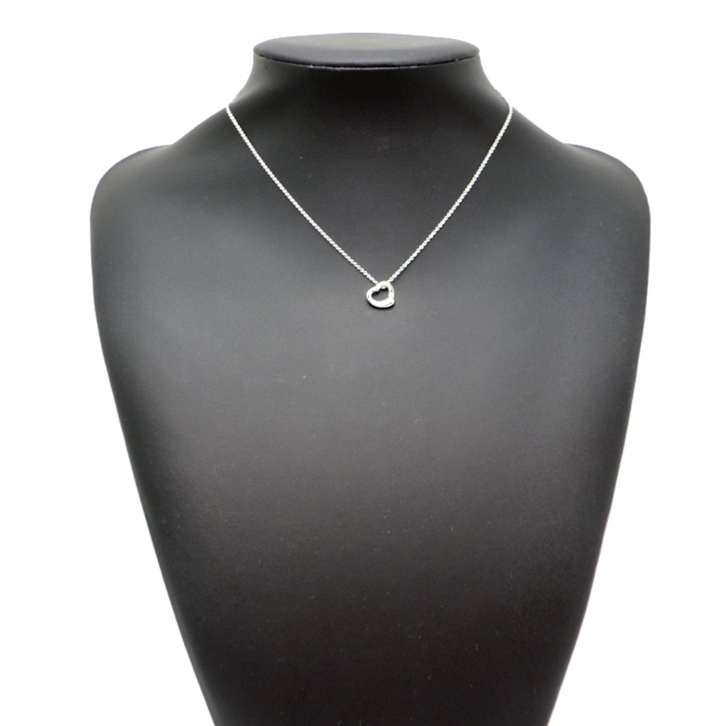 Open Heart Pendant Necklace Platinum 10.5mm