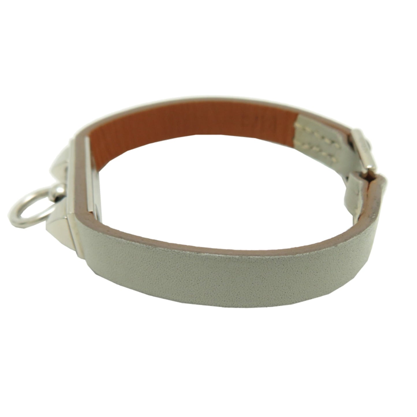 Bracelet Leather and Metal Gray